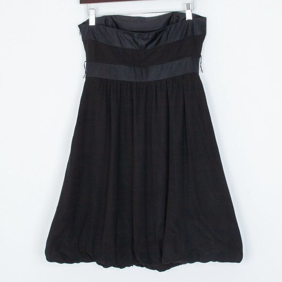 White House Black Market 100% Silk Strapless Bubble Dress Size 2 - Picture 4 of 8